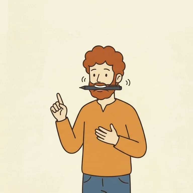 Pen-in-mouth articulation exercise