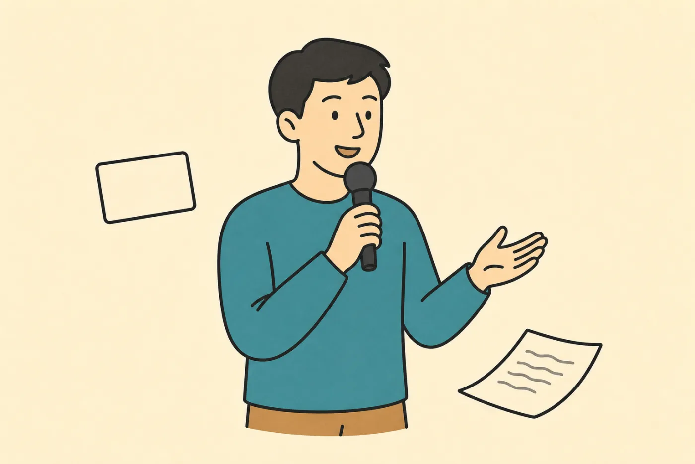 Minute Hatch illustration for How to Practice Impromptu Speaking Without Sounding Scripted